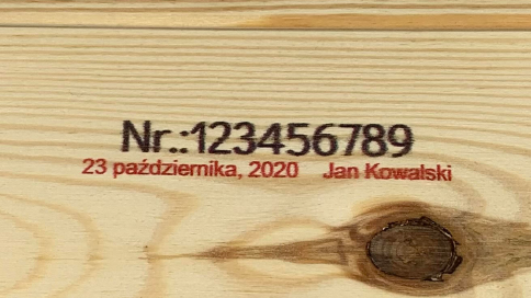 E-mark do drukowania na drewnie